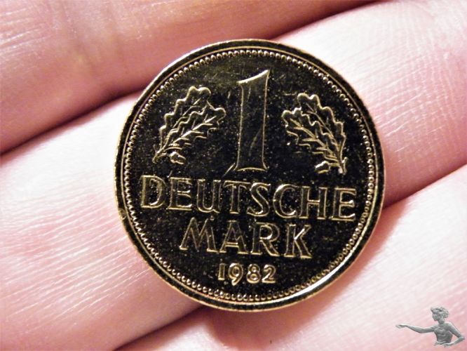 1 Deutsche Mark vergoldet 1982J
